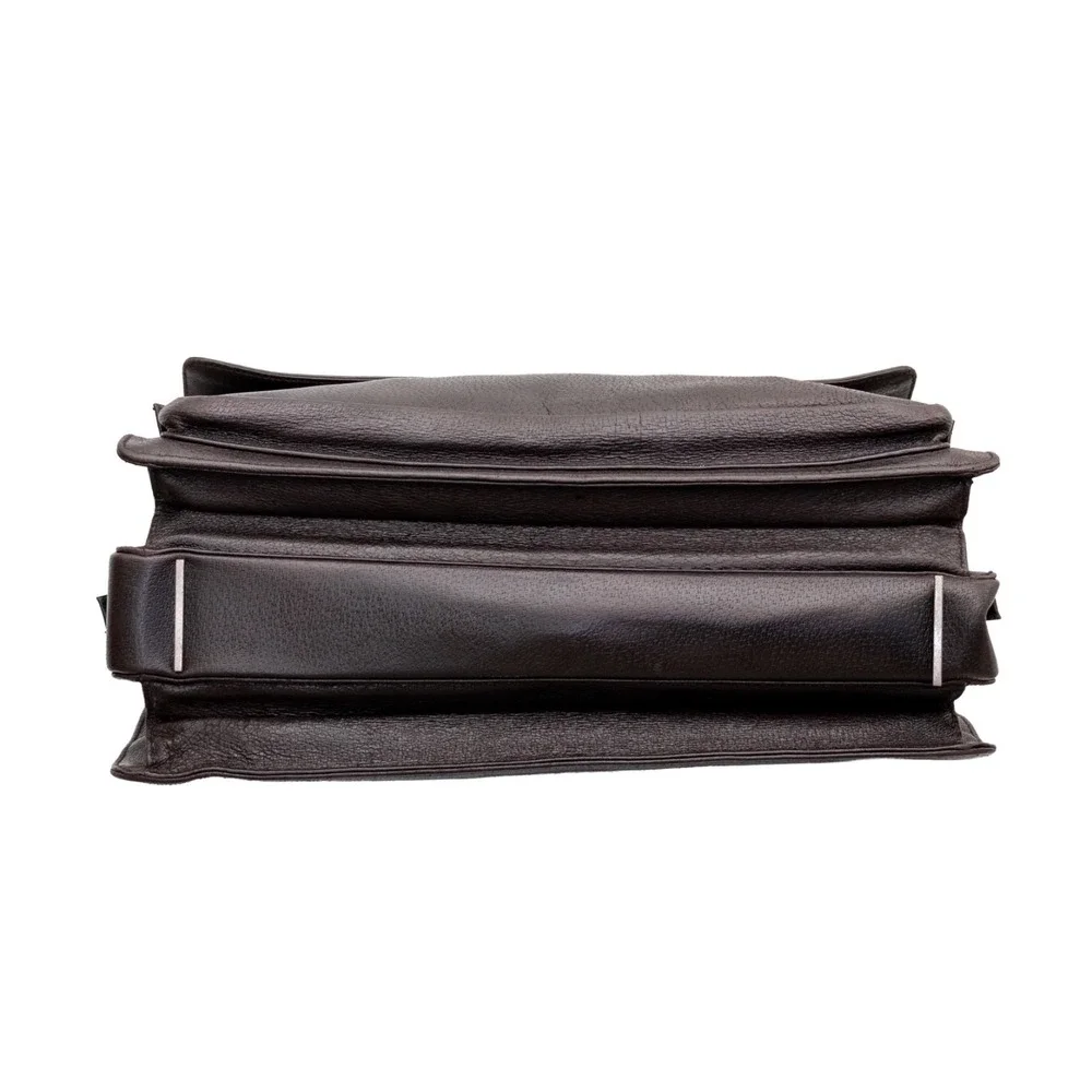 Gucci Dark Brown Leather Briefcase Business Bag Document Case Laptop Messenger